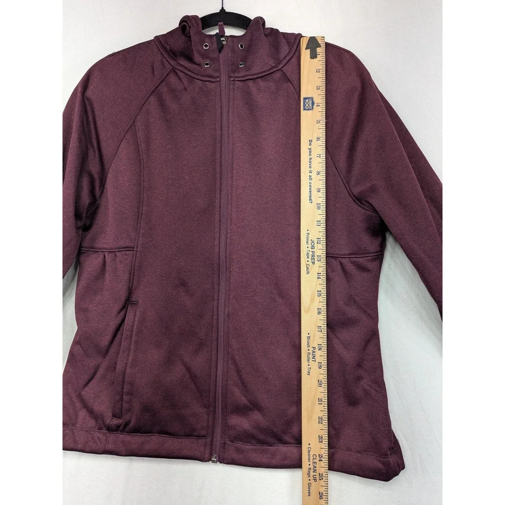Glaciers Edge Womens M Burgundy Heathered Fleece‎ Lined Hooded Jacket Coat